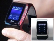 Photo: the just announced cellphone watch by LG that is being shown at the International Consumer Electronics Show